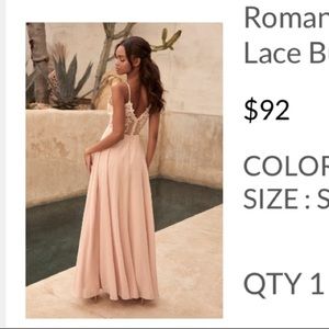 Pale pink Lulus bridesmaids dress small